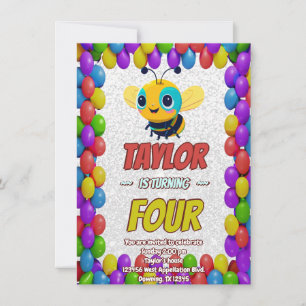 Bee Unique Personalised Birthday Invite Kids