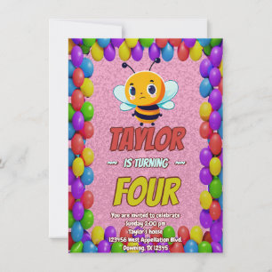 Bee Unique Personalised Birthday Invite Kids