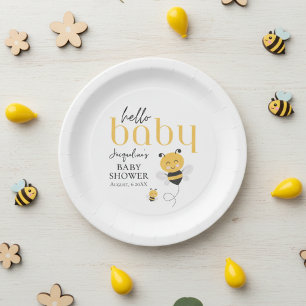 Bee-utiful Celebrations: Hello Baby Bee Shower Paper Plate