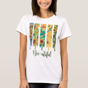 Bee-utiful Spring Art - Colourful Paint Drip Desig T-Shirt