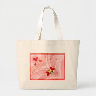 BEE VALENTINE by SHARON SHARPE Large Tote Bag