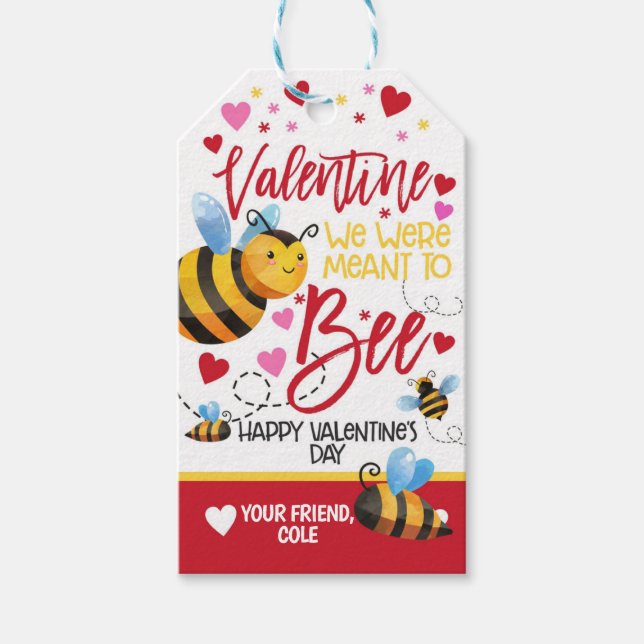 Bee Valentine Favour Tag (Front)
