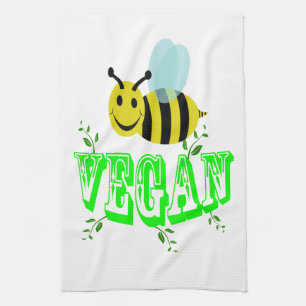 bee vegan tea towel