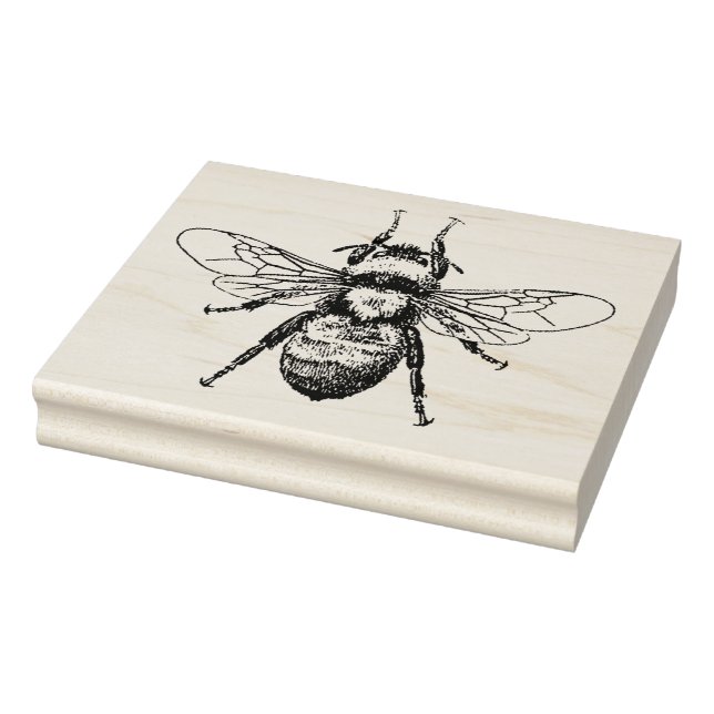 Bee Vintage Illustration Rubber Stamp (Stamp)