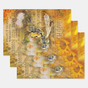 Bee Vintage Standard Perfumes Ad Wrapping Paper Sheet