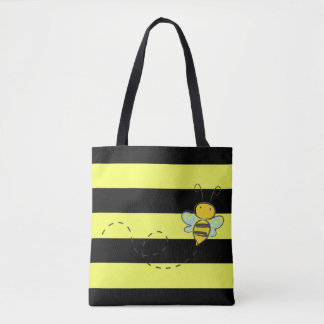 Bee w/Black and Yellow Stripes Tote Bag