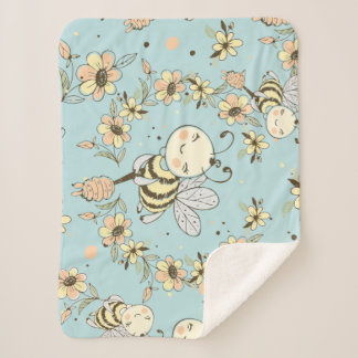 Bee Wall Decor Sherpa Blanket