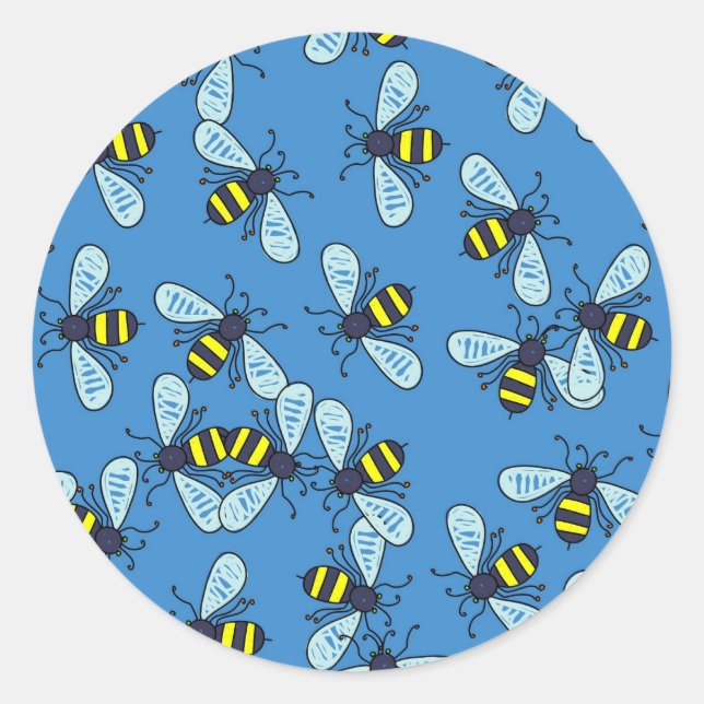 Bee Wallpaper Classic Round Sticker (Front)