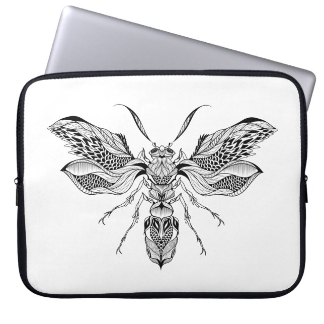 Bee-Wasp Tattoo Laptop Sleeve (Front)