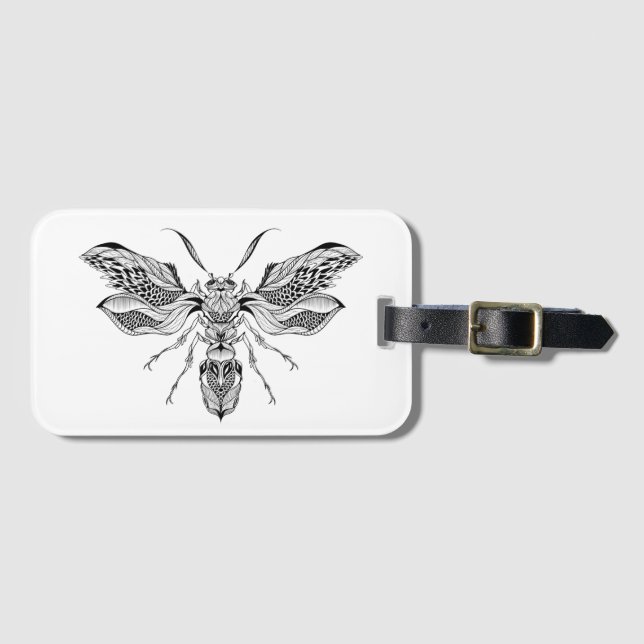 Bee-Wasp Tattoo Luggage Tag (Front Horizontal)