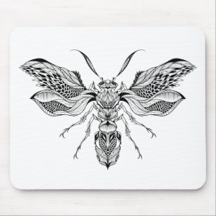 Bee-Wasp Tattoo Mouse Mat
