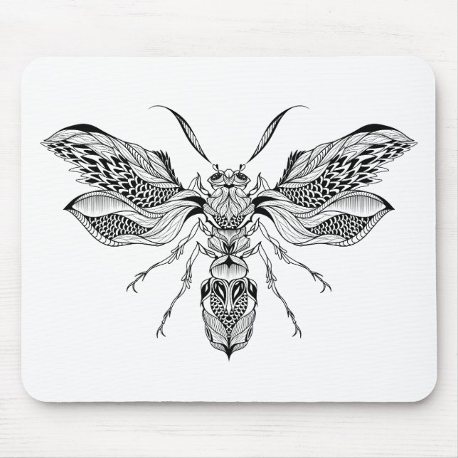 Bee-Wasp Tattoo Mouse Mat (Front)