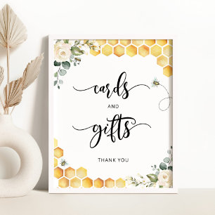 Bee watercolor cards and gifts sign