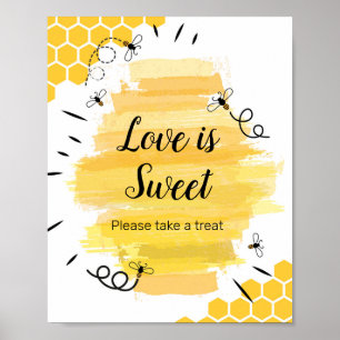 Bee Watercolor Love is Sweet Sign