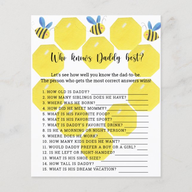 Bee - Who knows DADDY best game (Front)
