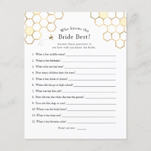 Bee Who Knows the Bride Best Bridal Shower Game