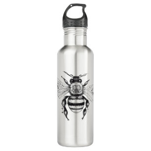 Bee Wild Animal Nature Illustration Art Tattoo 710 Ml Water Bottle