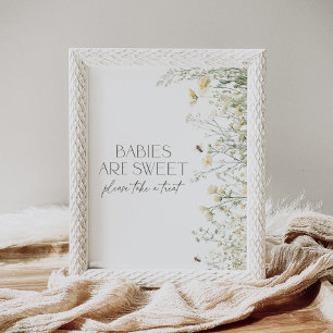 Bee Wildflower Baby Shower Babies are Sweet Sign