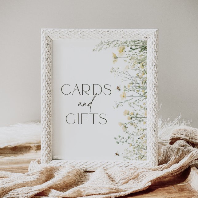 Bee Wildflower Baby Shower Cards and Gifts Sign (Creator Uploaded)