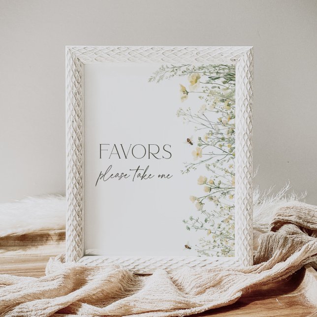 Bee Wildflower Baby Shower Favours Sign (Creator Uploaded)