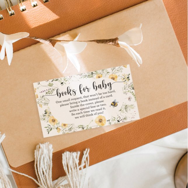 Bee Wildflower Diaper Raffle Baby Shower Card (Creator Uploaded)