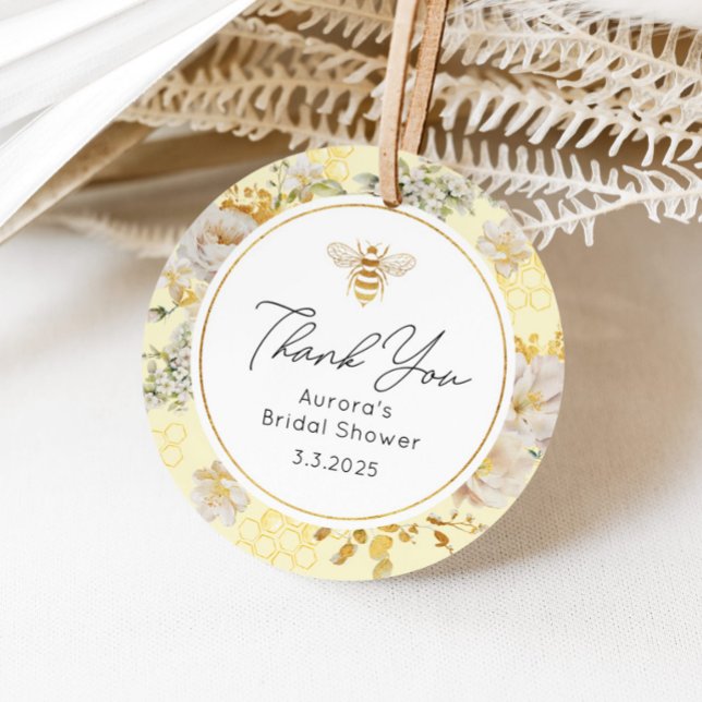 Bee wildflowers bridal shower gift tag (Creator Uploaded)