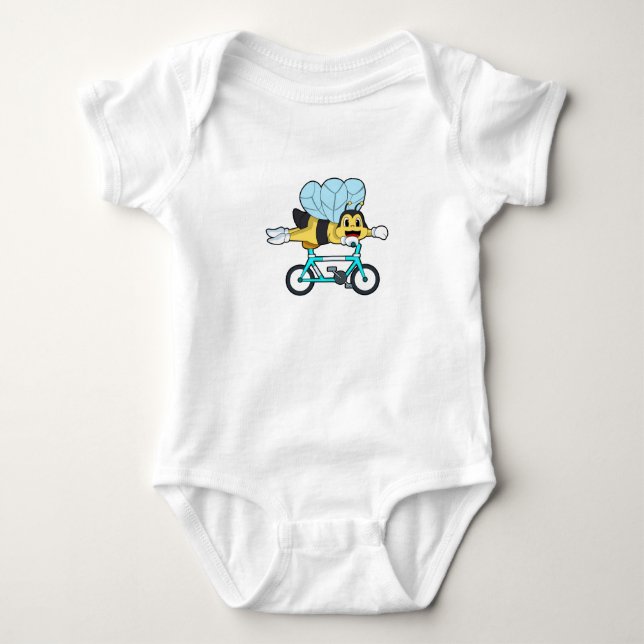 Bee with Bicycle Baby Bodysuit (Front)