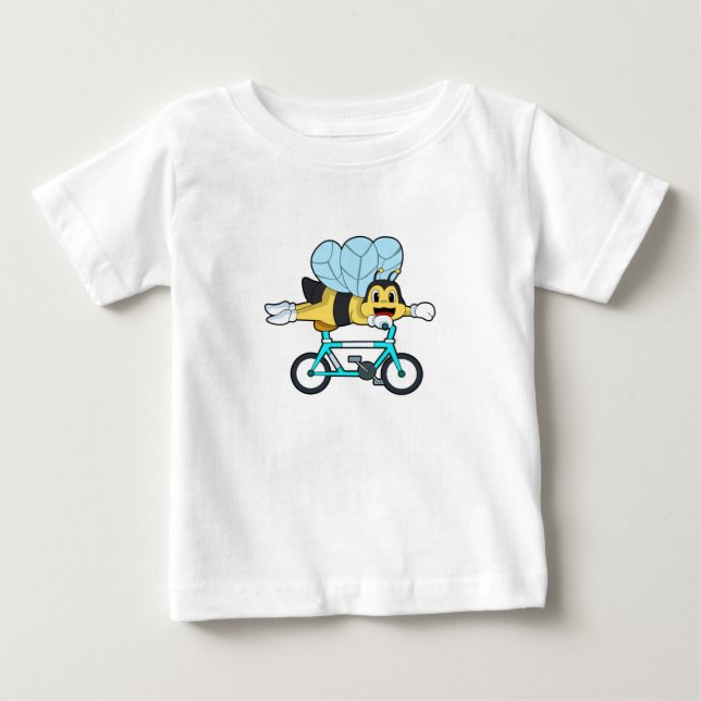 Bee with Bicycle Baby T-Shirt (Front)