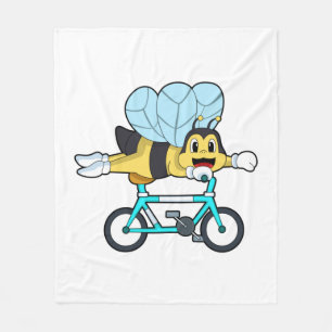 Bee with Bicycle Fleece Blanket