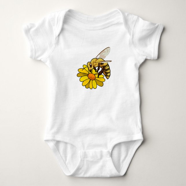 Bee with Blossom Baby Bodysuit (Front)