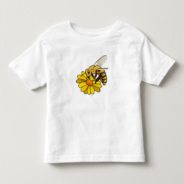 Bee with Blossom Toddler T-Shirt (Front)