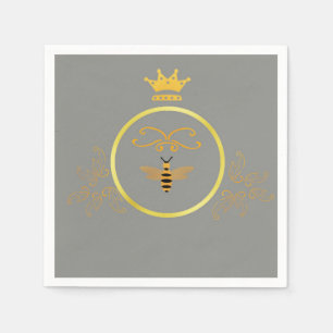 Bee with Crown Paper Napkins