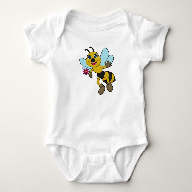 Bee with Flower Baby Bodysuit (Front)