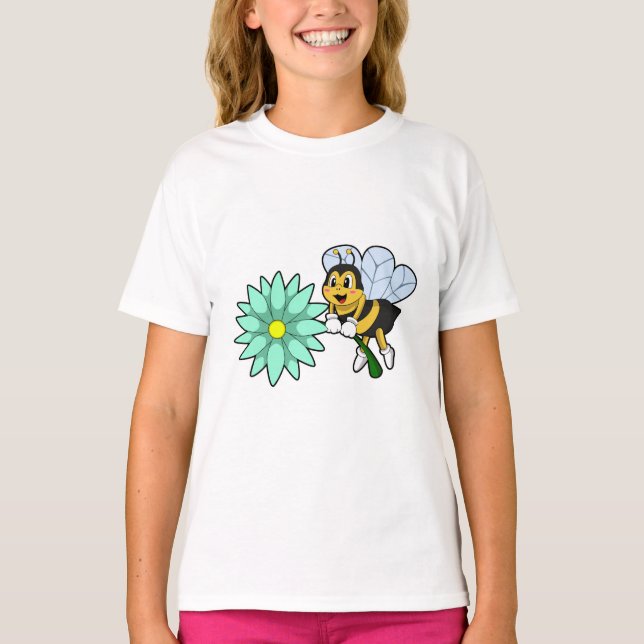 Bee with Flower.PNG T-Shirt (Front)