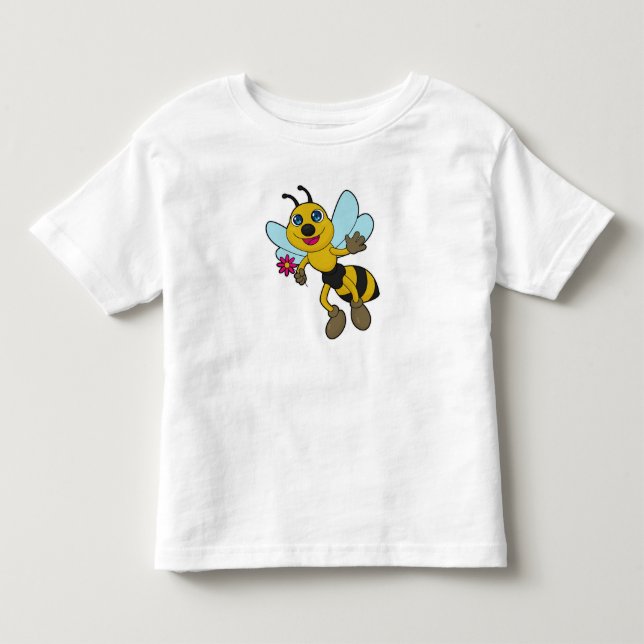 Bee with Flower Toddler T-Shirt (Front)