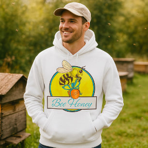 Bee With Honey Jar Vintage Beekeeper Hoodie