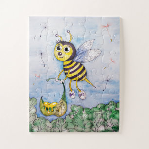 Bee With Honey Jigsaw Puzzle