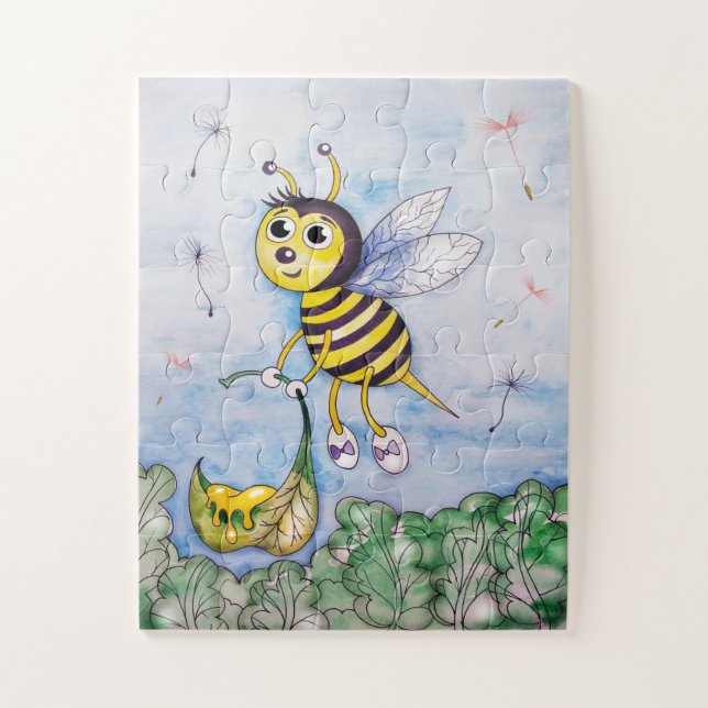 Bee With Honey Jigsaw Puzzle (Vertical)