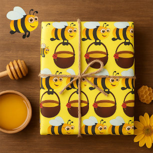 Bee With Honey Wrapping Paper