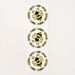 Bee with Positive Affirmations Yoga Mat