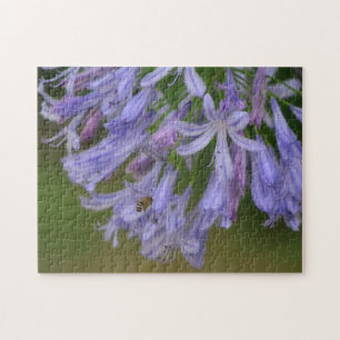 Bee With Purple Blue Lily Flowers Puzzle