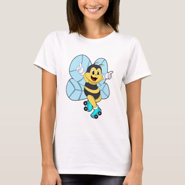 Bee with Roller skates T-Shirt (Front)