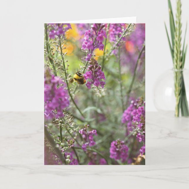 Bee with Wildflower Photo Card (Front)