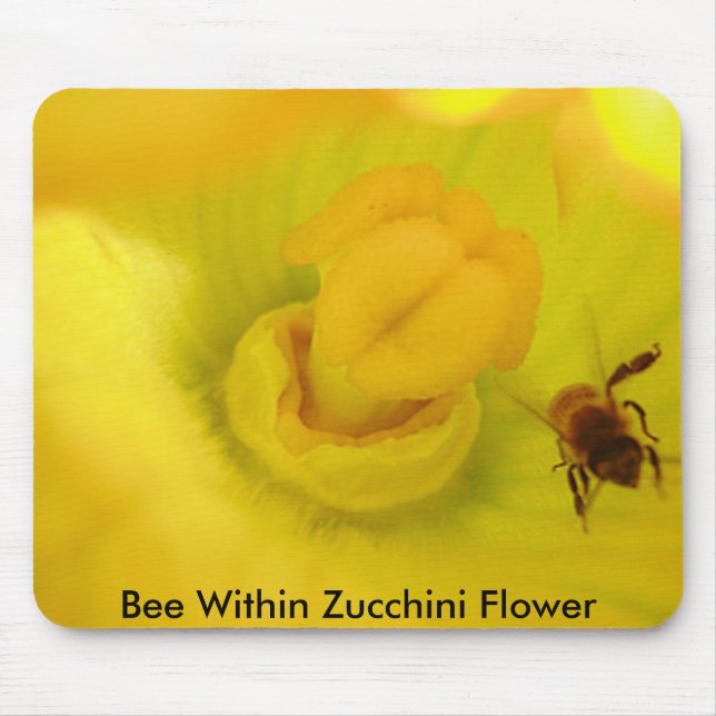 Bee Within Zucchini Flower Mouse Mat (Front)
