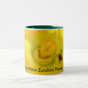 Bee Within Zucchini Flower Two-Tone Coffee Mug