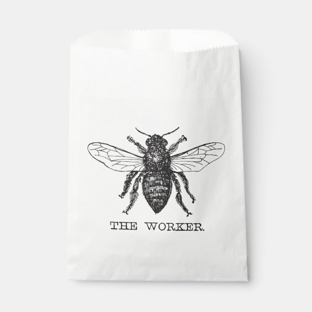 Bee Worker Honey Black Bumblebee Favour Bags (Front)