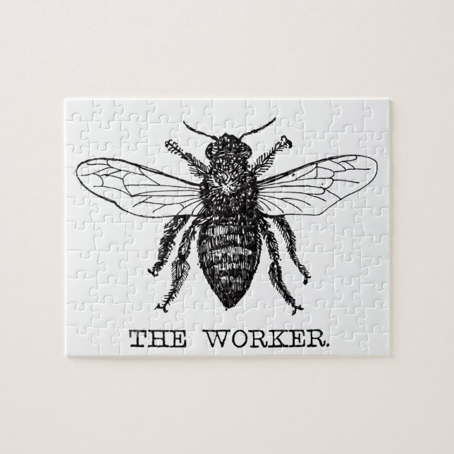 Bee Worker Honey Black Bumblebee Jigsaw Puzzle (Horizontal)