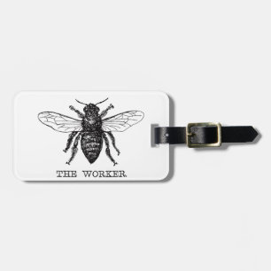Bee Worker Honey Black Bumblebee Luggage Tag