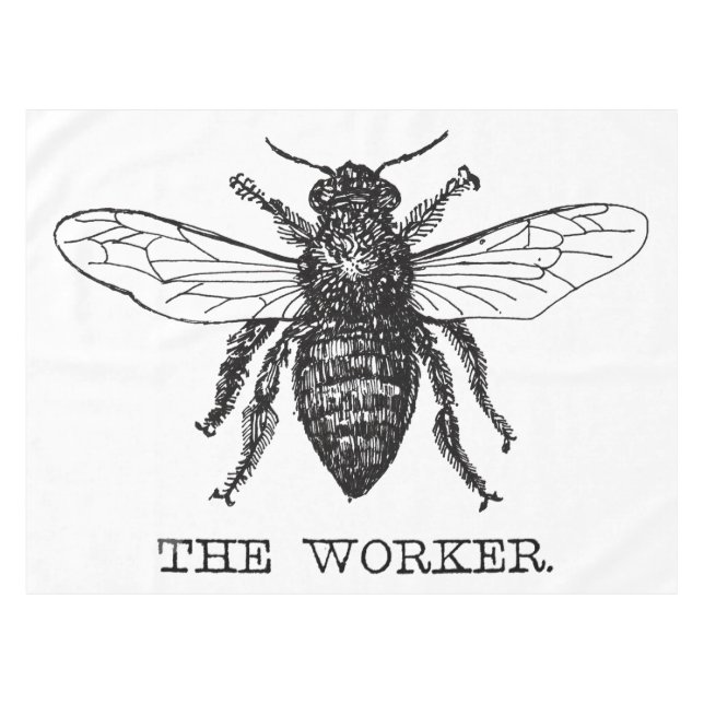 Bee Worker Honey Black Bumblebee Tablecloth (Front (Horizontal))