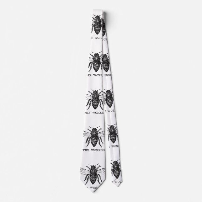 Bee Worker Honey Black Bumblebee Tie (Front)